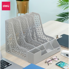 Giá tài liệu cứng 3 ngăn kèm khay cắm bút Deli - EZ00112