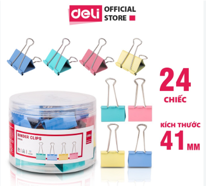 Kẹp bướm E8552A - Deli 41mm màu