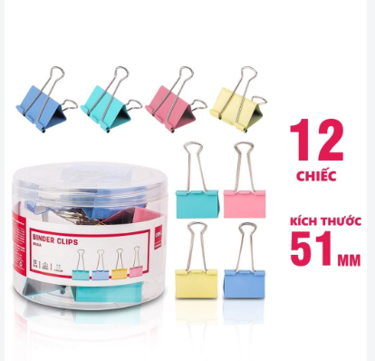 Kẹp bướm màu Deli 51mm 8551