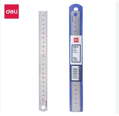 Thước kẻ sắt 20cm - Deli E8462
