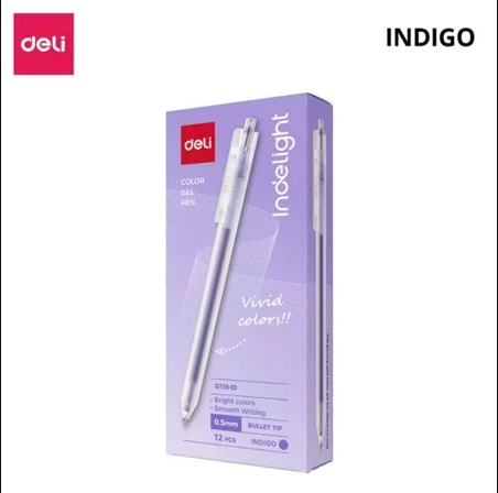 Bút Gel Deli 0.5mm - EG118-ID - Tím nhạt