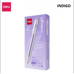 Bút Gel Deli 0.5mm - EG118-ID - Tím nhạt