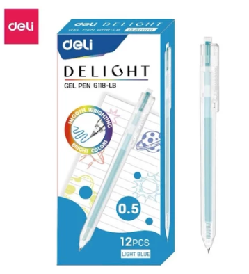 Bút Gel Deli 0.5mm - EG118-LB - Xanh nhạt