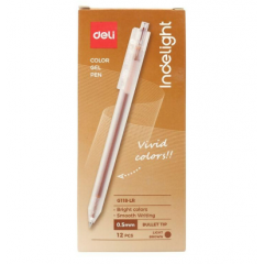 Bút Gel Deli 0.5mm - EG118-LR - Nâu trầm