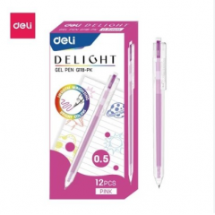 Bút Gel Deli 0.5mm - EG118-PK - Hồng