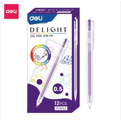 Bút Gel Deli 0.5mm - EG118-PR - Tím