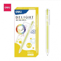 Bút Gel Deli 0.5mm - EG118-YL - Vàng