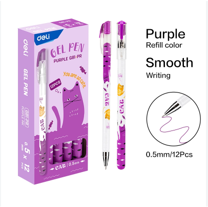 Bút gel học sinh deli G81-PR màu tím