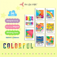 Tập 200 trang Colorful 50gsm - 4 ô ly
