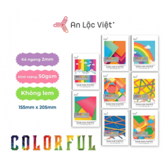 Tập 200 trang - 50 gsm - Colorful kẻ thường