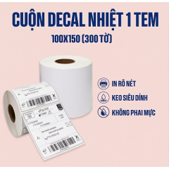 Cuộn decal nhiệt 1 tem 100x150mm - 300 tem