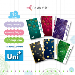 Tập 72 trang khổ lớn Uni 60gsm - Kẻ ngang