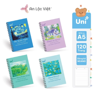 Set 4 cuốn Sổ lò xo A5 120 trang - Van Gogh