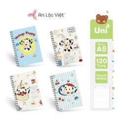 Set 4 cuốn Sổ lò xo A5 120 trang - Puppy