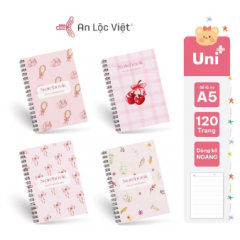 Set 4 cuốn Sổ lò xo A5 120 trang - Cherry & Bunny