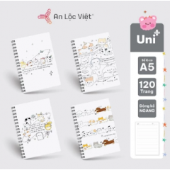 Set 4 cuốn Sổ lò xo A5 120 trang - Cat